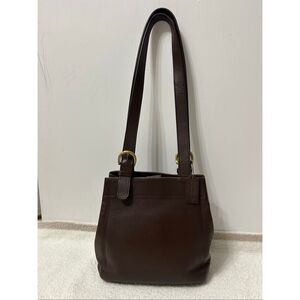 Vintage Coach #4157 Buckle Shoulder Bag Mahogany Brown Leather